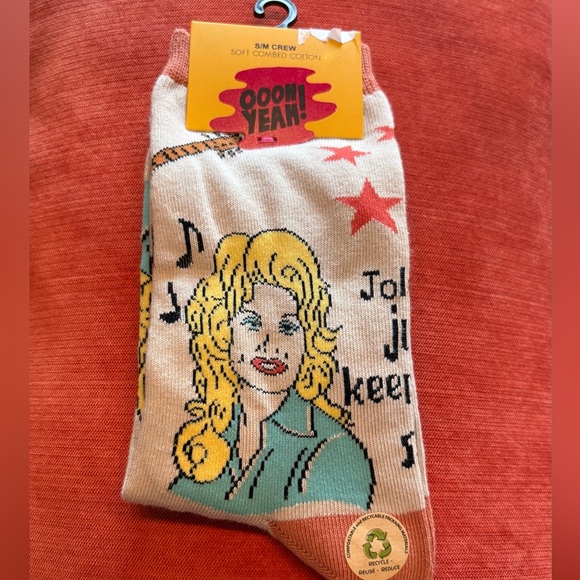 Musical Theme Graphic Socks Dolly Pardon - Picture 1 of 2